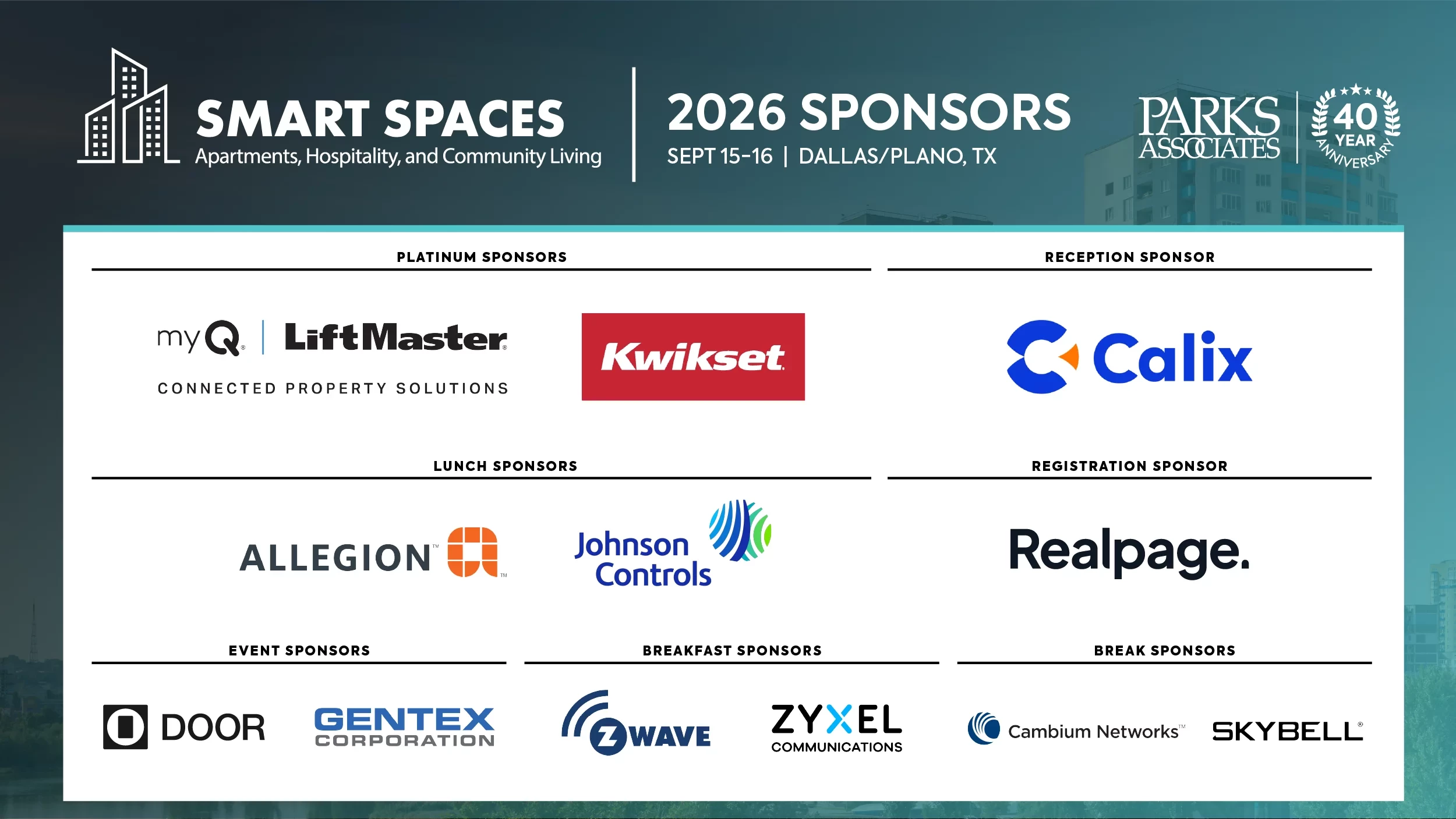 Smart Spaces Sponsors